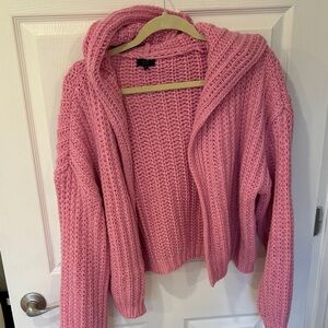Cozy Pink Knit Sweater sz M-L cardigan